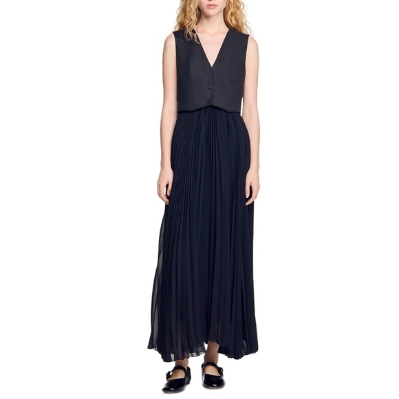 Sandro Dresses & Skirts - Montaigne Pleated Maxi Dress